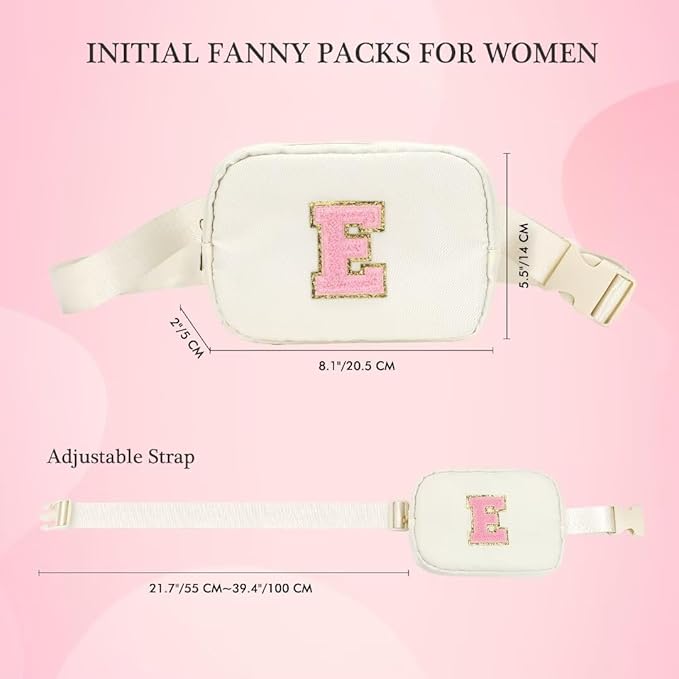 YOOLIFE Best Friends Gifts for Women - Friendship Gifts for Women, Gifts for Friends Women, Gifts for Friends, White Initial Crossbody Bag Belt Bag for Women F, Beige