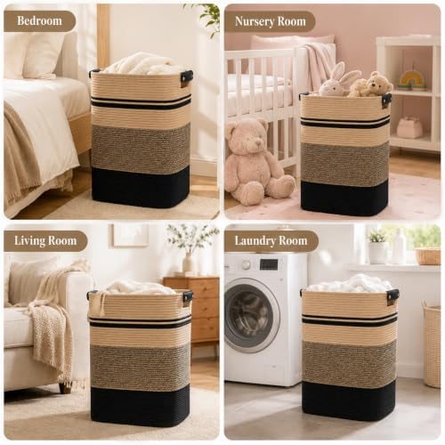 Laundry Hamper, Cotton Rope Laundry Basket - Image 5