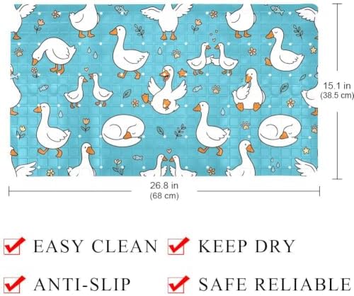 Shower Mat Non Slip 26.8 x 15.1 Inches, Goose Bathtub Mat Shower Stall Mats - Image 4