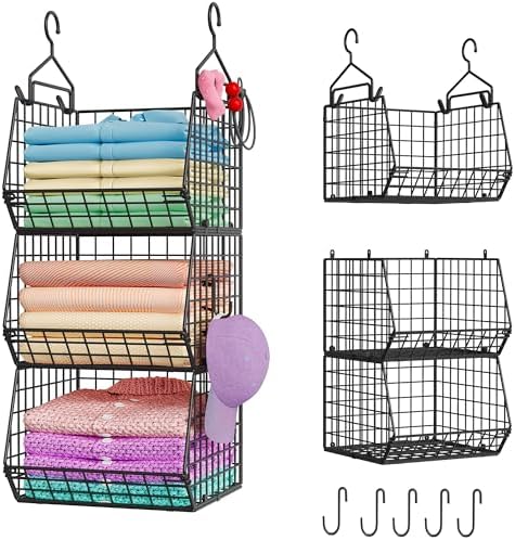 X-cosrack 3-Tier Hanging Closet Organizer, Laundry Room Organization | Space by X-cosrack