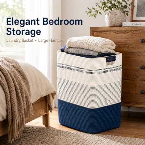 Laundry Hamper, Cotton Rope Laundry Basket - Image 2