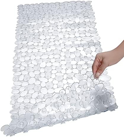 SONGZIMING Bathtub Mat Non Slip 2 Pack, 35 x 16 Inches Pebble Shower Mat by HOME