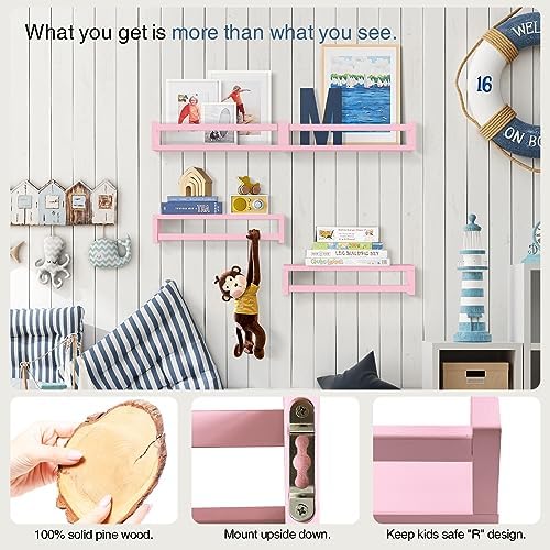 Forbena Pink Nursery Floating Shelves - Image 6