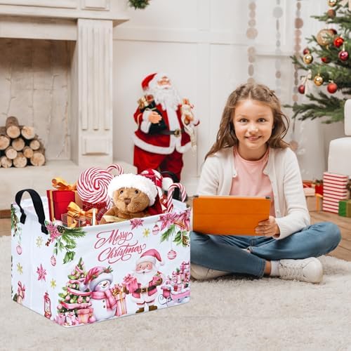 Christmas Basket Box Hamper Storage Basket Collapsible Organizer Bin Gift Shelf - Image 3