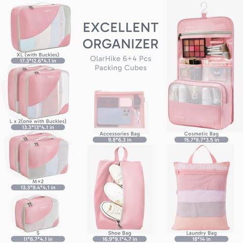 OlarHike Packing Cubes for Travel, Gifts for Women Mom, Anti-Tearing Suitcase - Image 2