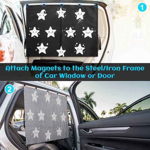 Car Window Shades, 2 Packs Magnetic Car Sun Shades - Image 6