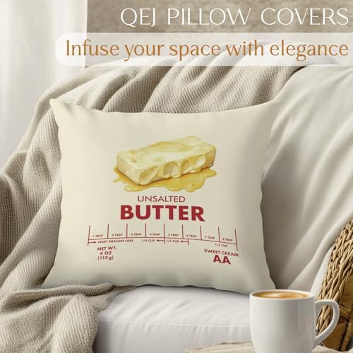 Funny Unsalted Butter Pillow Cover 18x18 Double-Sided, Butter Lover Gifts - Image 2