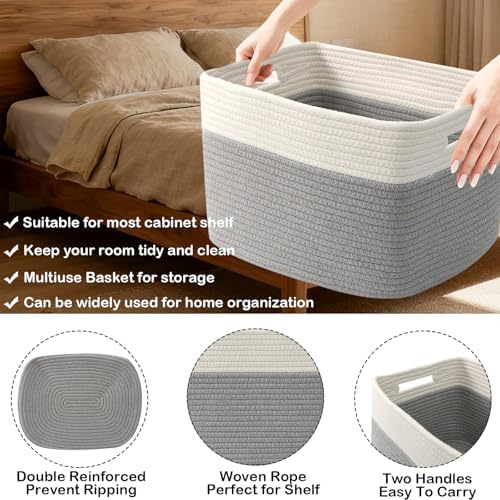 3 Pack Woven Baskets, Storage Baskets - Image 3