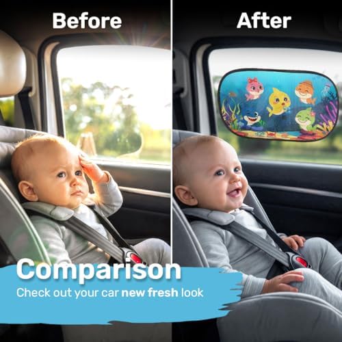 GENANY Sea Animals Car Side Window Sun Shades 2 Piece 21 x 14 Inch - Image 3
