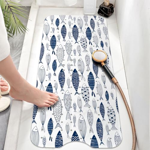 Fish Bathtub Mat Non Slip, Boho Baby Bath Mat - Image 2