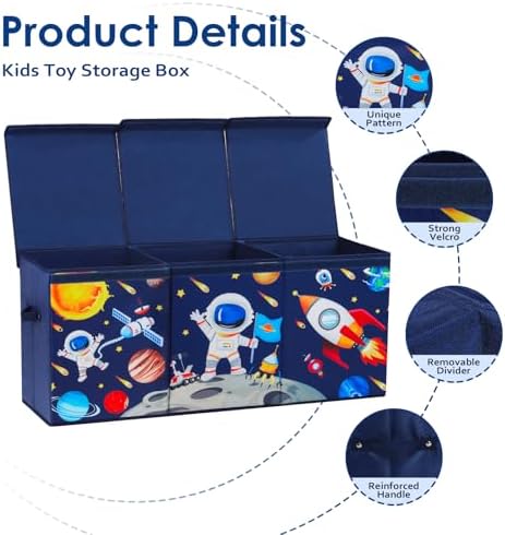 decalsweet Large Toy Box Collapsible Chest Organizer - Image 3