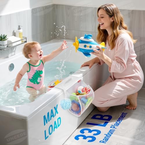 UNEEDE 2 Compartments Mesh Bath Toy Storage Organizer, an Upgraded - Image 6