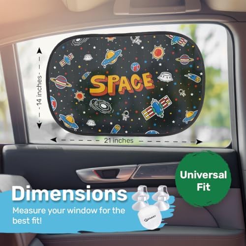 GENANY Astronaut Car Side Window Sun Shades 2 Piece 21 x 14 Inch - Image 6