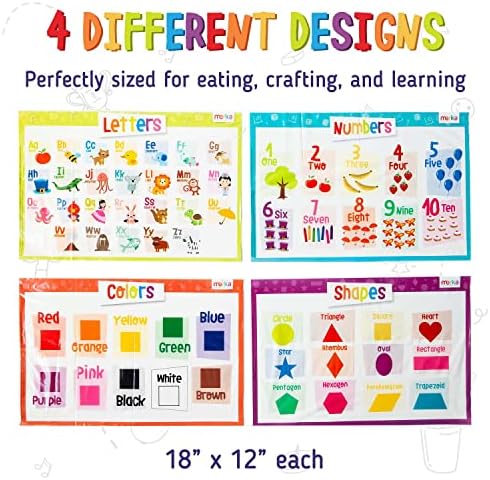 Merka Disposable Placemats for Baby and Toddlers 12" x 18", 60 Pack Stick-on - Image 5