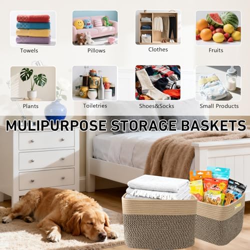 3 Pack Woven Baskets, Storage Baskets - Image 5
