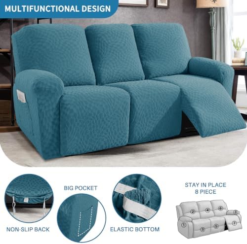 ZNSAYOTX Sofa Recliner Cover 8-Piece Super Soft Recliner Couch Covers - Image 3