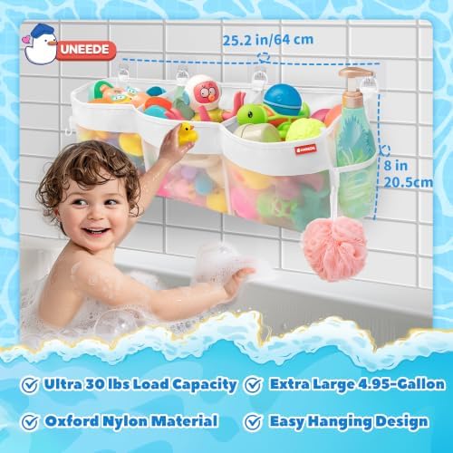 UNEEDE 4.95 Gallons 3 Compartment Horizontal Bath Toy Storage - Image 4