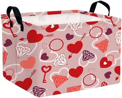 Valentine's Day Basket Gift for Empty Cute Heart Large Storage Bin for Kid and by ASKETAM