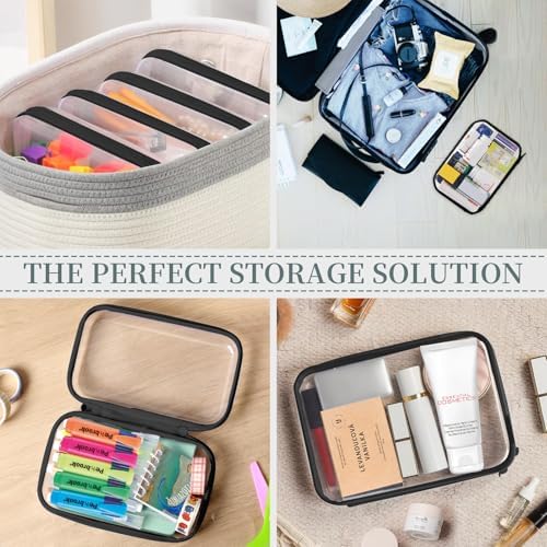 YOPCDJ 3 Pack Clear Hard Shell Zipper Case, Plastic Pouch - Image 3