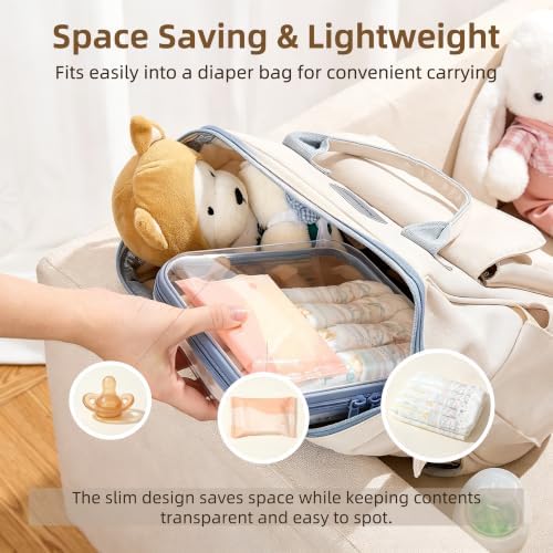 3-PCS Medium Clear Hard Shell Zipper Pouches - Image 6