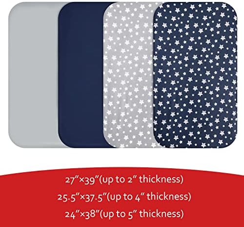 Pack and Play Sheets Boys, Mini Crib Sheets, Stretchy Playard Fitted Sheet - Image 5