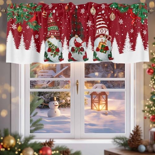 Christmas Gnomes Kitchen Curtains Valances - Image 5