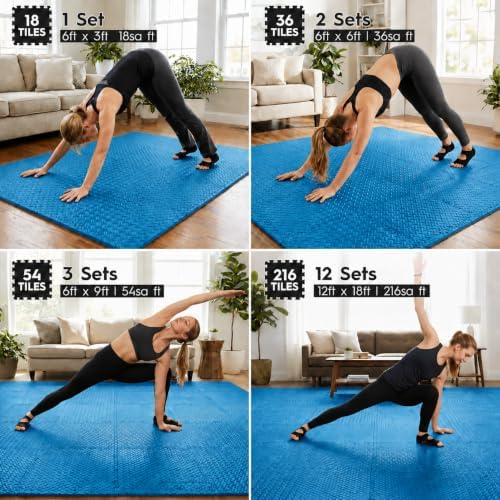 18 Pcs EVA Foam Floor Tiles, Puzzle Exercise Mat Set - Image 4