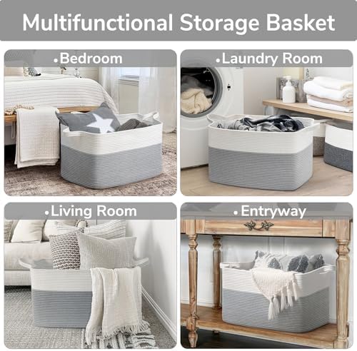 Goodpick Large Woven Rope Blanket Basket - Image 4
