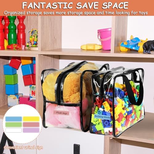 6 Large Toy Storage Bags with Labels Reusable Clear Toy Organizer 3L & 3XL - Image 6