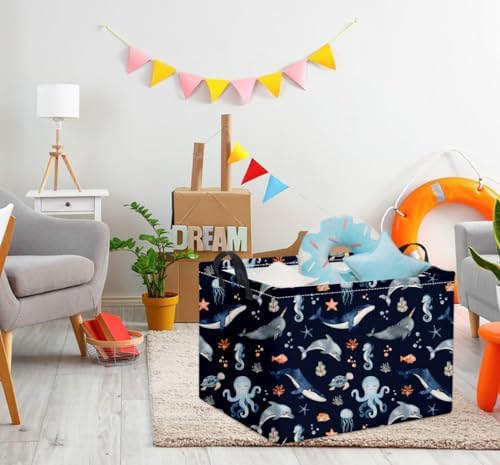 Rectangular Ocean Basket Kids Baby Storage Bin Organizer Box - Image 3