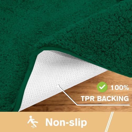 Polyester Bathroom Runner Rug 24"x60" Verdant Green, Soft Bath Mat - Image 5