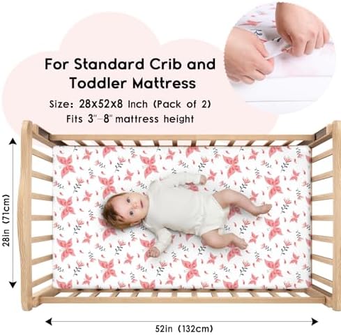 Yoofoss 2-Pack Baby Crib Sheets - Image 2