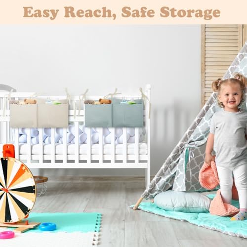 Flintronic Baby Crib Organiser, Baby Bed Storage Hanging Bag, Crib Organizer - Image 6