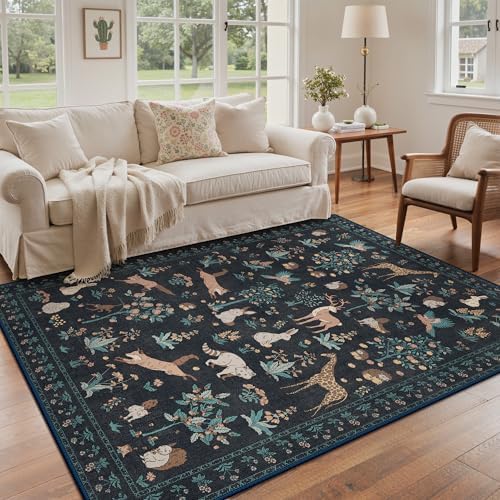 BESBLEE 4X6 Area Rug for Bedroom, Washable Animal Non Slip - Image 2