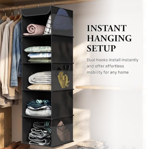 Simple Houseware 5 Shelf Hanging Closet Organizer - Image 6