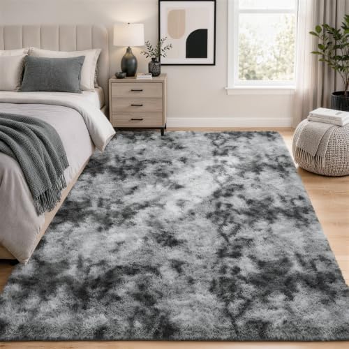 Ophanie Tie-Dyed Grey Area Rugs 6x9 - Image 5