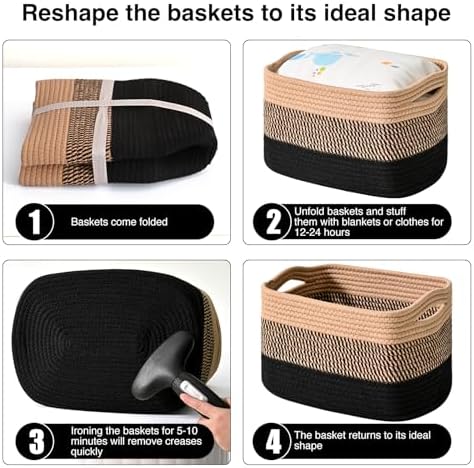 ICERZCZ Storage Baskets for Organizing Shelves, Decorative Baskets for Storage - Image 7