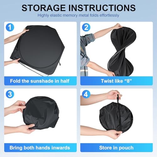 JUSTTOP Windshield Sun Shade for Toyota Tacoma 2016-2026 | Easy-Fold Windshield - Image 5