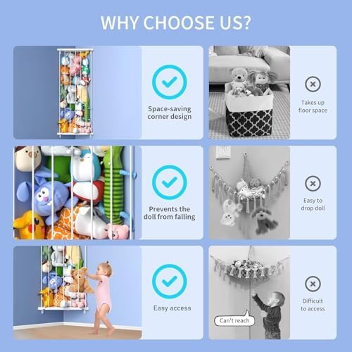 Corner Stuffed Animal Storage for Kids Room - Image 3