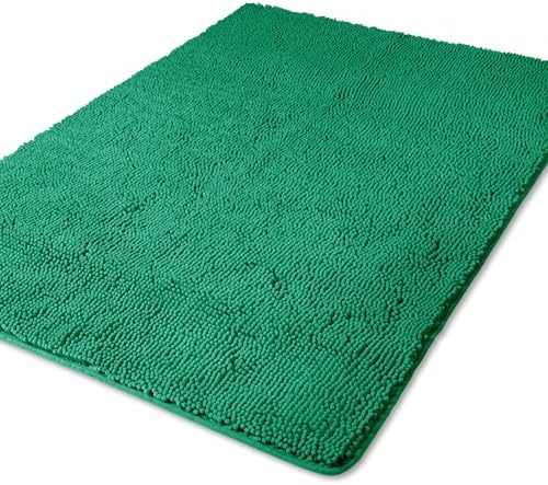 Yeaban Chenille Emerald Bathroom Rug 40"x60", Non-Slip Rubber Backing by Yeaban