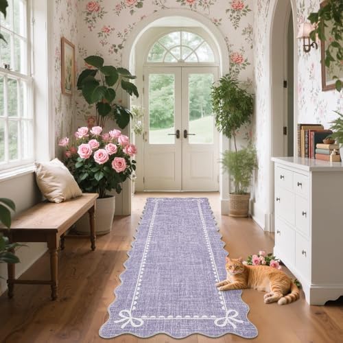 GarveeHome Scalloped Hallway Runner Rug 2.5x8 Non Slip Bedroom Rugs - Image 3