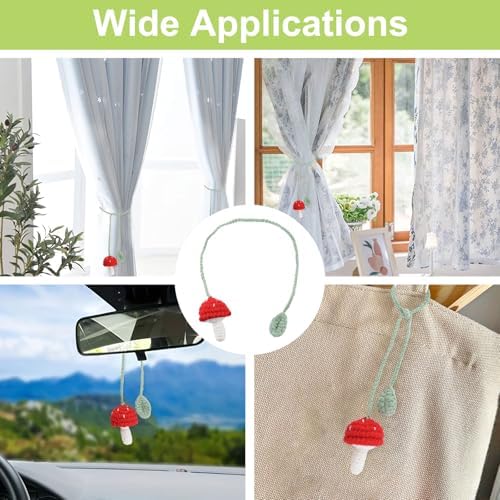 Mushroom Curtain Tieback 4Pcs Window Drape Rope Holdbacks - Image 7