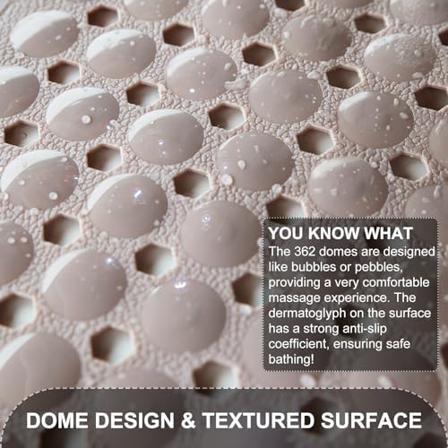 TEESHLY Bath Tub and Shower Mats, Non Slip 40 x 16 Inch Extra Long Bathtub Mat - Image 2