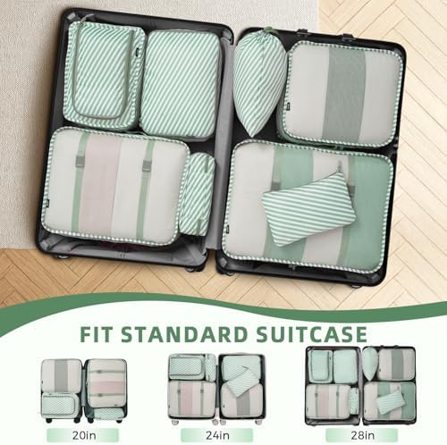 BAGAIL 8 Set Packing Cubes Luggage Packing Organizers - Image 6