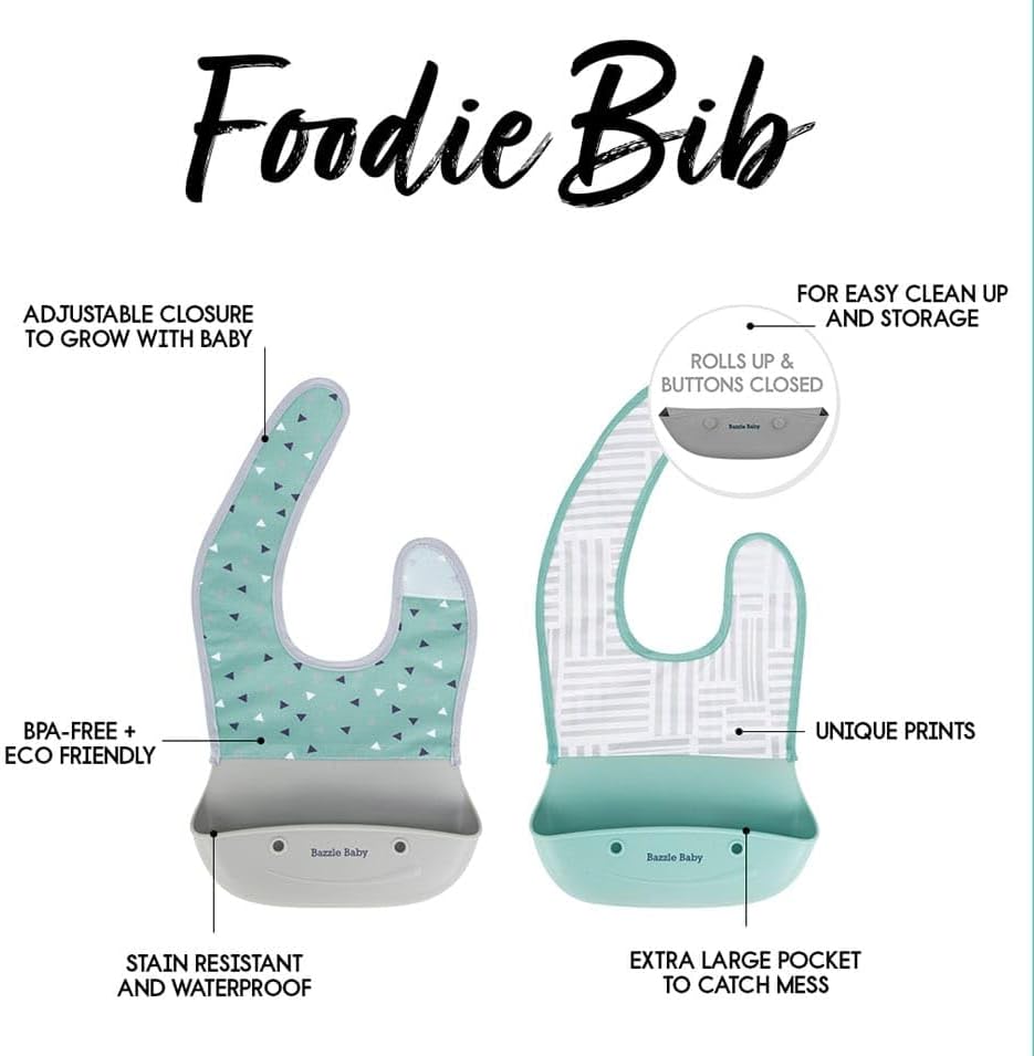 Bazzle Baby Silicone Bibs with Food Catcher - Image 2