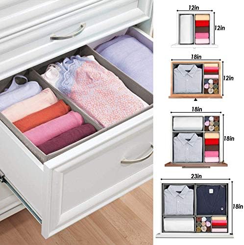 Criusia Foldable Underwear Drawer Organizer, Closet Dividers, Storage Box - Image 3