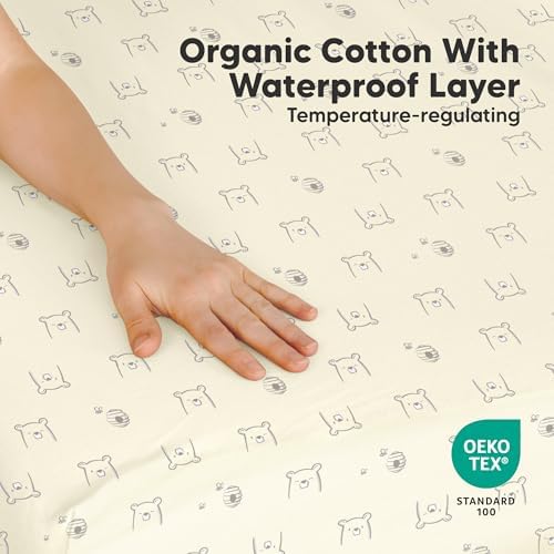 2 Pack and Play Sheets Waterproof Mini Crib Sheet Fitted 38x26 - Image 2