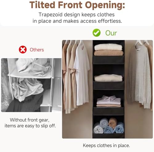 StorageWorks Basics Hanging Closet Organizer, Foldable Storage Organizer - Image 6