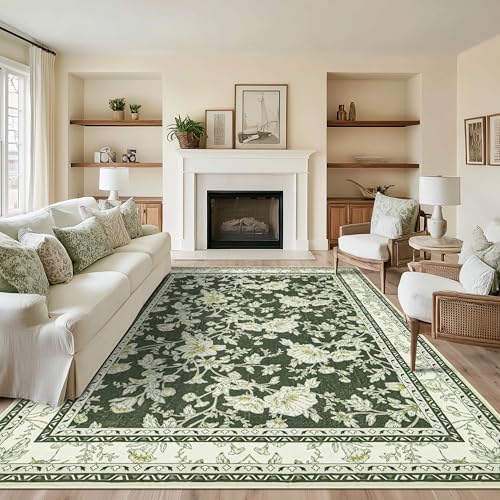 Large Vintage Olive Area Rug 10x12 - Image 7