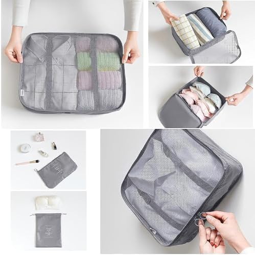 LANSKLBD 6/8 Set Packing Cubes for Suitcases Travel Luggage Packing Organizers - Image 4